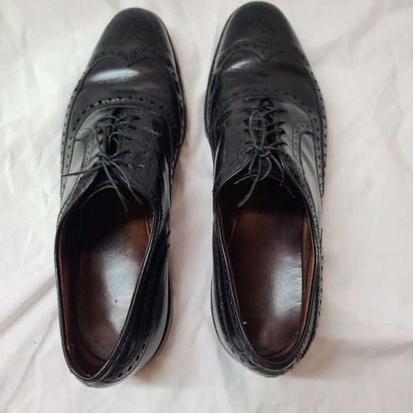 Allen Edmonds McAllister Mens 10B Black Wingtip Oxford Dress Shoes USA 6215 main image 6